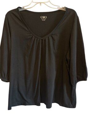 Cato Black Roomy Plus Size Slip Over Top Casual Office Size Women’s 22/24W